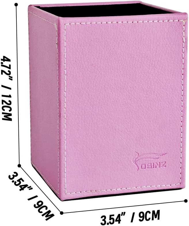 Pen Pencil Holder Cup Container PU Leather Desk Organizer Stand Decor Brush Scissor Holder Decoration Office Desk Home School