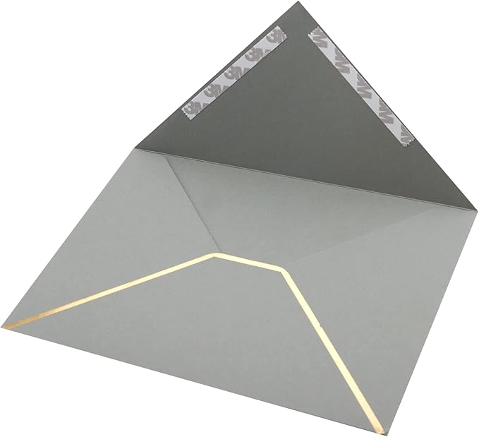 A7 Envelopes - V Flap Foil Border Luxury Mailing Envelopes for 5" x 7" Cards - for Wedding, Invitations, Baby Shower, Photos, Graduation, Birthday, Bridal Shower - 5.25" x 7.25" (Grey, 25 Pack)