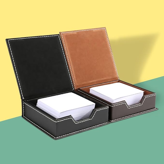 KINGFOM 5PCS Desk Organizer and Accessories Set, Pu Leather Office Supplies with Multifunction Desktop Organizer Storage Box, Tissue Holder, Mouse Pad, Note Paper Holder, Pencil Holder for Desk Black