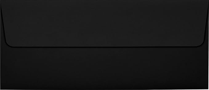 LUXPaper #10 Business Envelopes | Peel & Press | 4 1/8" x 9 1/2" | Midnight Black | 80lb. Text | 500 Qty