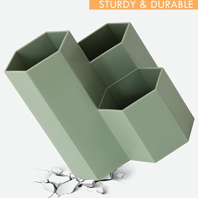 Pencil Holder Pens Cup Small Desk Organizer Cute Pencil Holder for Desk for Office/School/Home (Green)