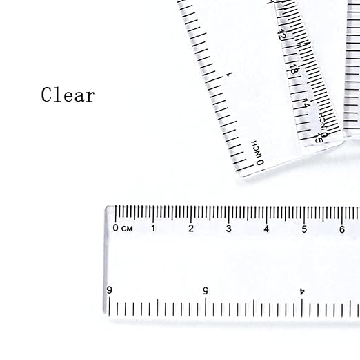 Ruler 6 Inch,Rulers for School,Rulers Bulk for Classroom,6 Pack for Kid(Transparent)
