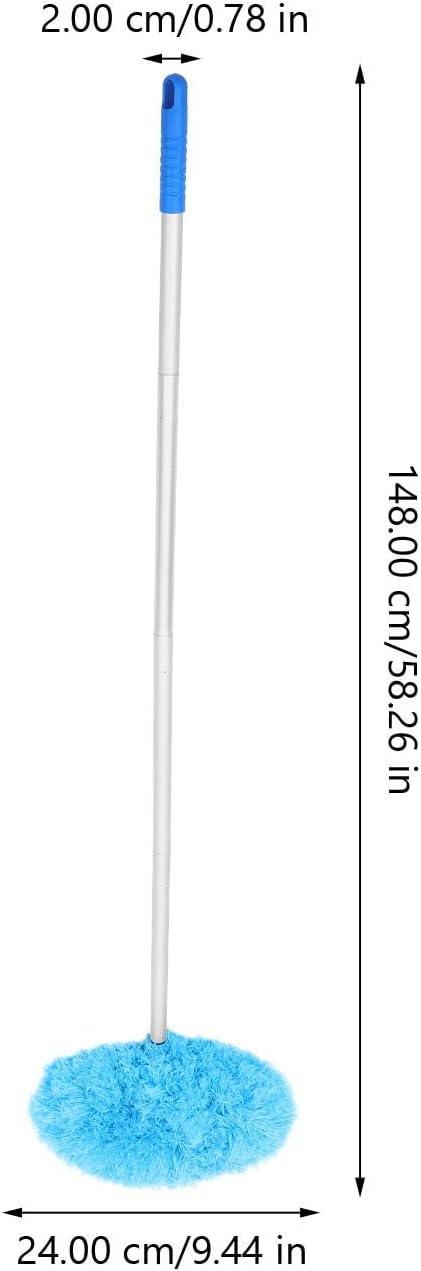 NOLITOY Extendable Aluminum Duster Pole, 58 Inch Ceiling Fan & Wall Cleaner Round Brush Multifunctional Lightweight Dust Remover for Home & Office