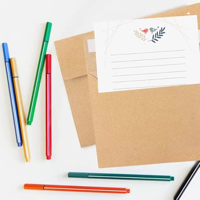 A7 Envelopes, 100 Packs 5x7 Envelopes for Kraft Paper Envelopes, Greeting Cards, Mailings, Printable Invite Envelope, Wedding, Party, Photos, Postcards, Standard Letter Size 5" x 7" Envelopes,