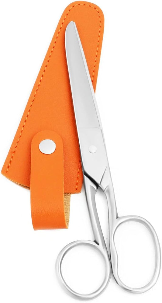 Silver Office Scissors, Heavy Duty Sewing, Tailor Fabric Sewing Paper Cutting Shears Stainless Steel Cutter Leather Art Craft Office Scissors (6 Inch)