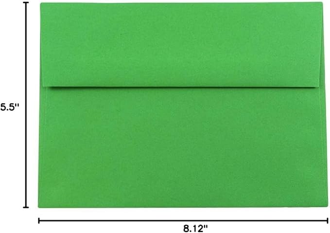JAM PAPER A8 Colored Invitation Envelopes - 5 1/2 x 8 1/8 - Green Recycled - 50/Pack