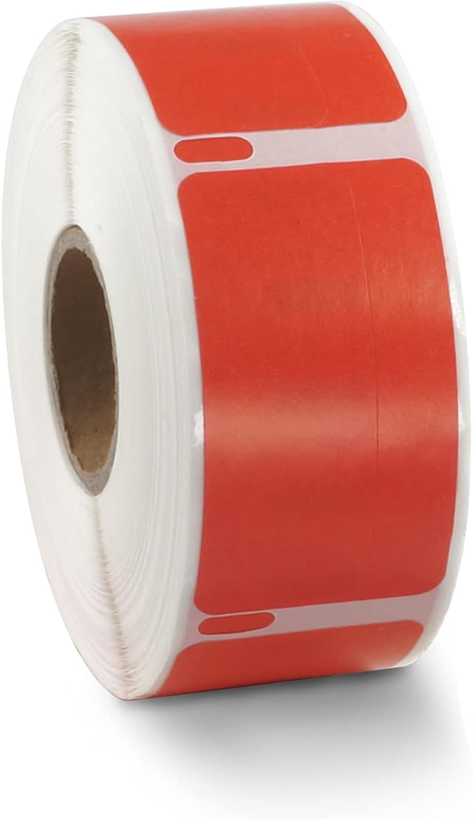 BETCKEY Colored Labels Compatible with Dymo 30330 (3/4" x 2") Small Multipurpose Labels, Compatible for Dymo LabelWriter Thermal 450, 4XL & Zebra Desktop Printers [2 Rolls, Red]