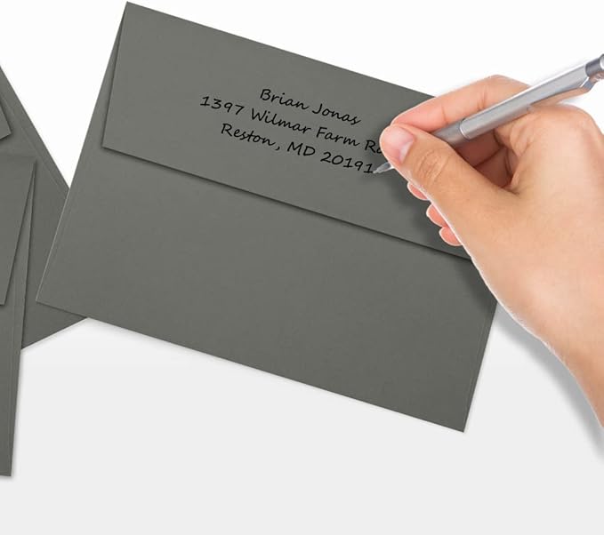 LUXPaper A7 Invitation Envelopes | Peel & Press | 5 1/4" x 7 1/4" | Smoke Gray | 80lb. Text | 50 Qty