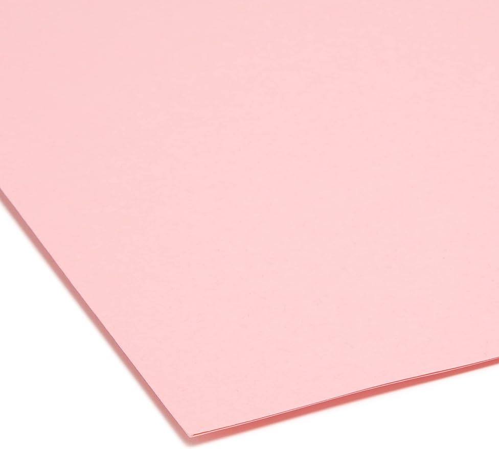 Smead File Folder, Reinforced 1/3-Cut Tab, Legal Size, Pink, 100 per Box (17634)