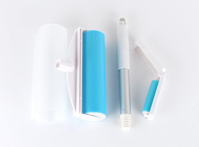 iLifeTech Reusable Sticky Picker Set Cleaner Lint Roller Pet Hair Remover Brush, Blue 8 inch Large Size + Pocket Size