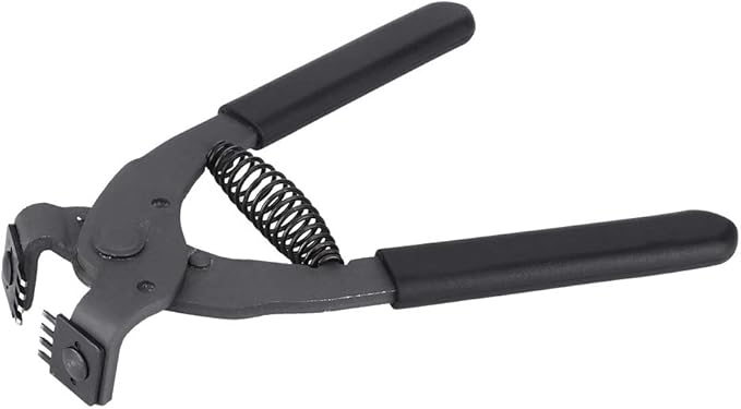 Leather Punch Tool Silent Pliers, 6.7in Handheld Leather Hole Punch Tool with 0.15in Head, DIY Leather Art Craft Hole Punch Stitching Hand Pliers for Belts Straps Saddles Shoes (4mm-4 Teeth)
