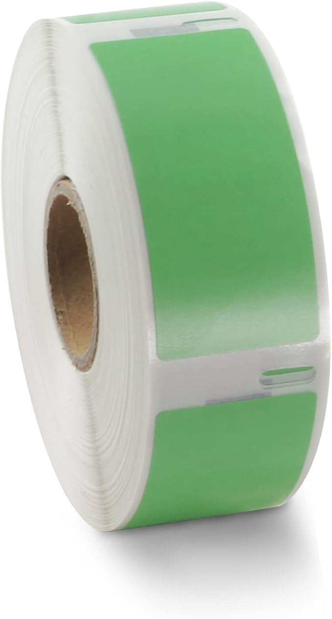 BETCKEY Colored Labels Compatible with Dymo 30336 (1" x 2-1/8") Return Address Labels, Compatible for Dymo LabelWriter Thermal 450, 4XL & Zebra Desktop Printers [2 Rolls, 1000 Labels, Green]