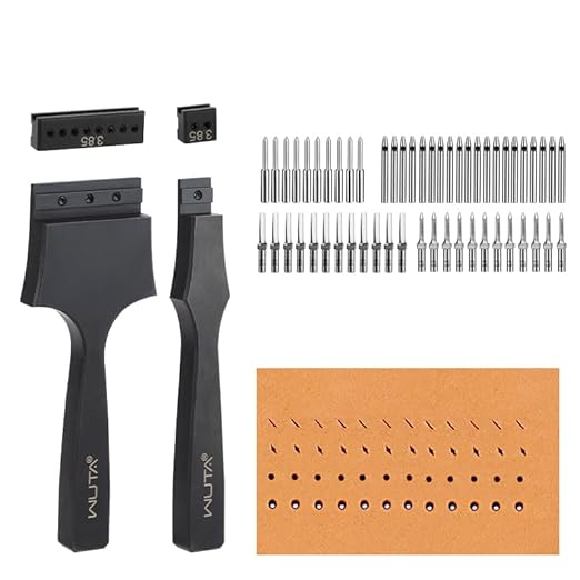 WUTA Removable Leather Hole Punch,Versatile Leather Stitching Punch,Leather Hole Punch Tool Set,Leather Stitch Punch for Leather Stitching Punch Craft DIY（3.85mm）