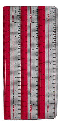 8 inch/20 cm Rulers. Pack of 12 of Premium Quality Plastic Transparent Rulers | Yellow, Green, Red, Blue