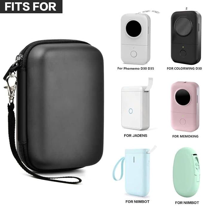 Labels Printer Case Compatible with COLORWING D30 Bluetooth Wireless Portable Labeling Printer Also for Phomemo D30 D35 for Memoking Mini Thermal Printing Sticker Storage Holder