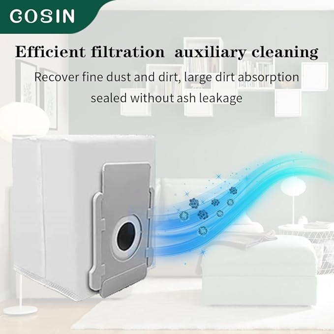 COSIN Replacement Parts Kit Compatible with Roomba s9(9150),s9+(9550),s Series Vacuum Cleaner.Pack of 2 Set of Multi-Surface Rubber Brushes, 10 Side Brushes,10 Filters,10 Dust Bags,2 Tools