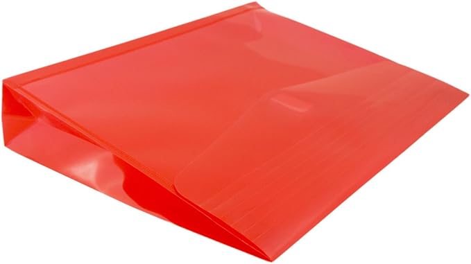 JAM PAPER Plastic Expansion Envelopes with Hook & Loop Closure - Letter Booklet - 9 3/4 x 13 with 2 Inch Expansion - Red - 12/Pack