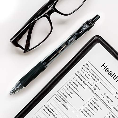 Zebra Pen Sarasa Dry X20 Retractable Gel Pens, 0.7mm Medium Point, Assorted Black/Blue/Red Ink Colors with Rapid Dry Ink Technology, Ideal for Office Supplies and School Supplies, 24-Pack (14680)