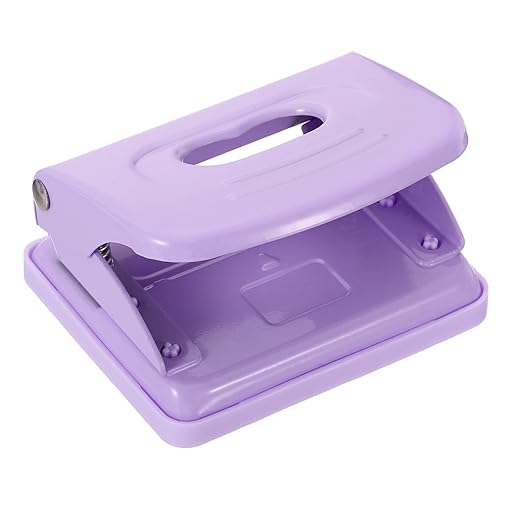 PATIKIL 1/4" 2 Hole Paper Punch, Metal Hole Puncher 8 Sheet Punch Capacity Adjustable Hole Punch for Office and Home Supplies, Purple