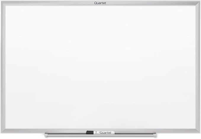 Quartet Whiteboard, Dry Erase Board, Magnetic, 8' x 4', Nano-Clean Surface Resists Ink Stains, Accessory Tray and 1 Dry Erase Marker, Silver Aluminum Frame (SM538)