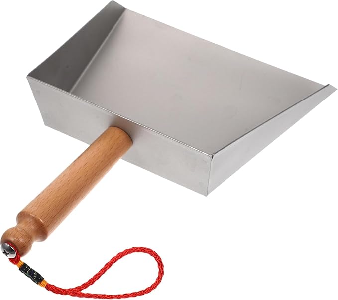 Healeved Stainless Steel Dustpan Mini Small Metal Dust Pan for Desktop Cleaning Kitchen Tabletop 3.38 X 2.15 X 0.61 Inch Silver