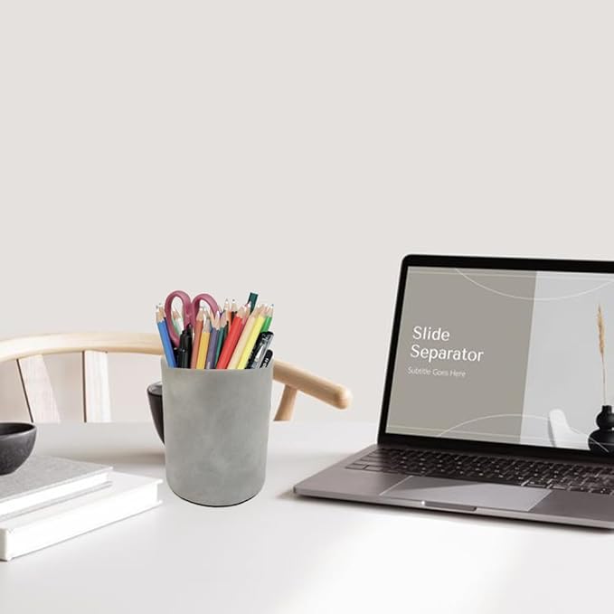 Pen Pencil Holder Cup Container Leather Desk Organizer Stand Decor Brush Scissor Holder Decoration Office Desk Home School