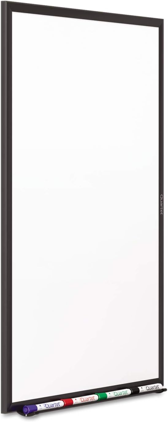 Quartet Whiteboard, Non-Magnetic Dry Erase White Board, 3' x 2', Total Erase, Black Aluminum Frame (S533B)