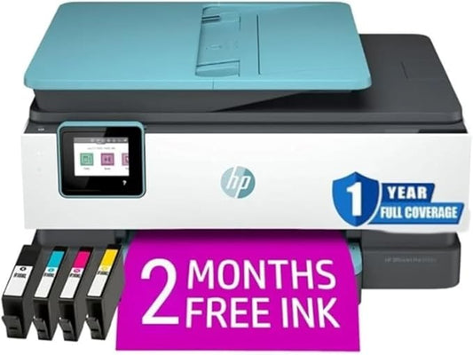 HP OfficeJet Pro 8028e All in One Wireless Printer Scanner Copier Fax Inkjet Print 2.7 Inch Touchscreen 2 Months of Instant Ink 20 ppm Black 10 ppm Color Home Office Use (Renewed)