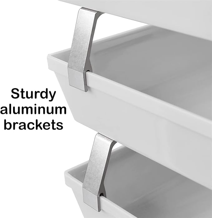 Acrimet Facility 3 Tier Letter Tray, Front Load, Letter Size/A4, Desktop File Organizer, Plastic (White Color)