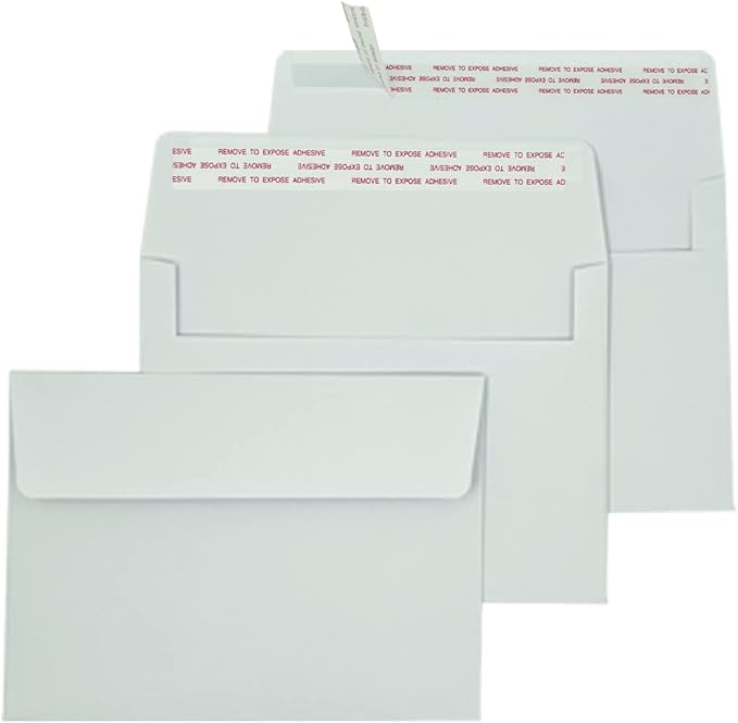 A7 Invitation Envelopes (200 PCS) - 5.25x7.25 in Windowless Design, 120GSM White Paper, Printable Quick Self-Seal for Greeting Cards, Photos, Invoices