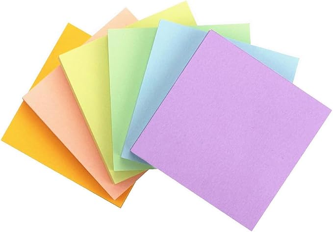 Early Buy Pop Up 3x3 Sticky Notes Self-Stick Notes 6 Pads, 6 Pastel Color, 100 Sheets/Pad