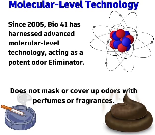 Bio 41 Odor Eliminator, Molecular Technology Since 2005 - Commercial, Industrial, Strong Pet & Urine Odor Remover, Trash Can Deodorizer - 32 Ounce