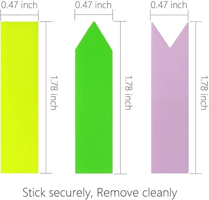 KICNIC 3000 Pieces Page Markers Sticky Index Tabs, Arrow Flag Tabs Self Adhesive, Colored Notes Tab Stickers for Notebook, Documents, Books [10 Colors, 3 Designs] Sticks Securely, Removes Cleanly