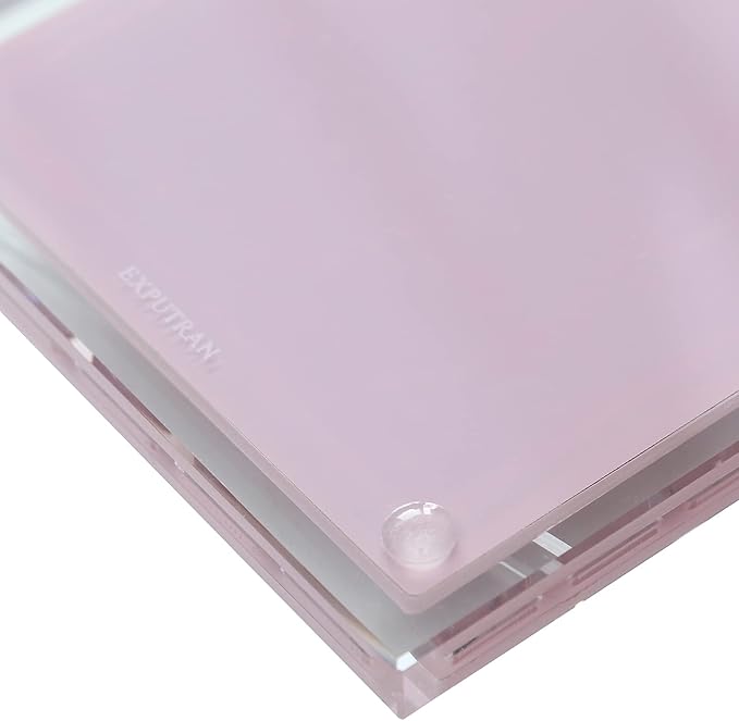 Acrylic Calculator with Stand, Battery and Solar Hybrid Powered Basic Calculator 12-Digit LCD Display,Home Office Desktop Accessories(Pink)