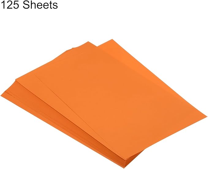 MECCANIXITY 125 Sheets A4 Colored Print Copy Paper 8.5" x 11" Origami Paper Printer Paper 80gsm for Printing, Document Copying, Art Craft, Orange