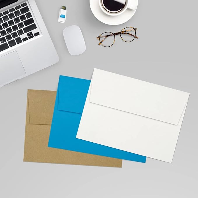 LUXPaper A7 Invitation Envelopes | Peel & Press | 5 1/4" x 7 1/4" | White | 24lb. Text | 1,000 Qty