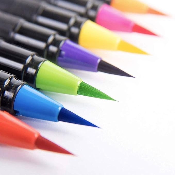 KINGART Pro Brush Pens, 48 Colors for Real Watercolor Painting with Flexible Nylon Brush Tips, Paint Markers for Coloring, Calligraphy and Drawing for Artists and Beginner Painters