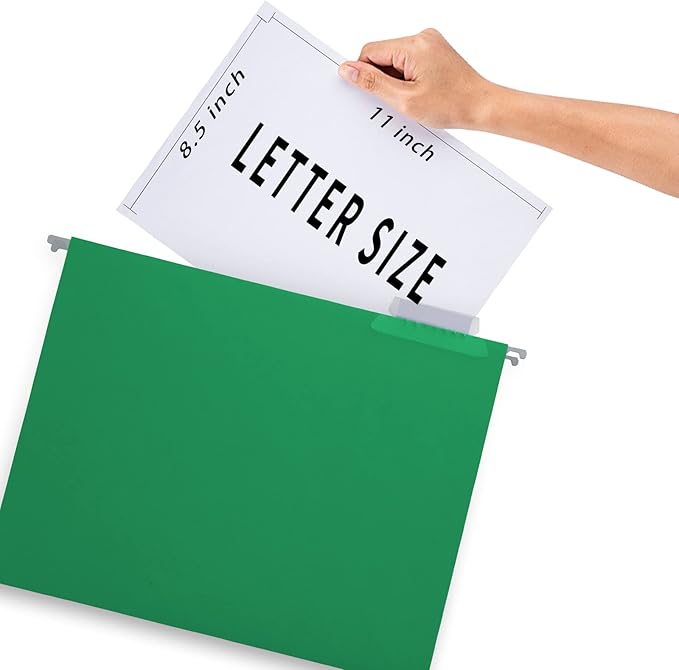 HERKKA Hanging File Folders, 30 Pack Letter Size Reinforced Hanging Folders, Designed for Bulky Files, Medical Charts, Filing Cabinet, Adjustable Tabs, Assorted Colors