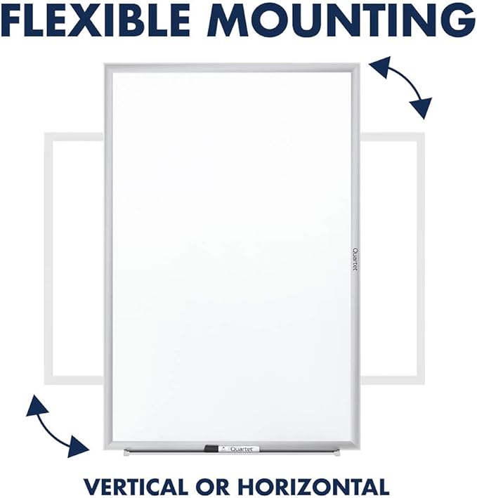 Quartet Whiteboard, Non-Magnetic Dry Erase White Board, 3' x 2', Total Erase, Silver Aluminum Frame (S533)