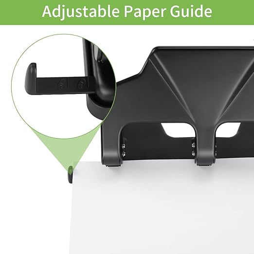 AFMAT HP14 Heavy Duty 3 Hole Punch, 40-Sheet Three Hole Punch, 50% Reduced Effort, 3 Hole Puncher for Binder, Metal Paper Puncher w/Large Chip Tray, Black