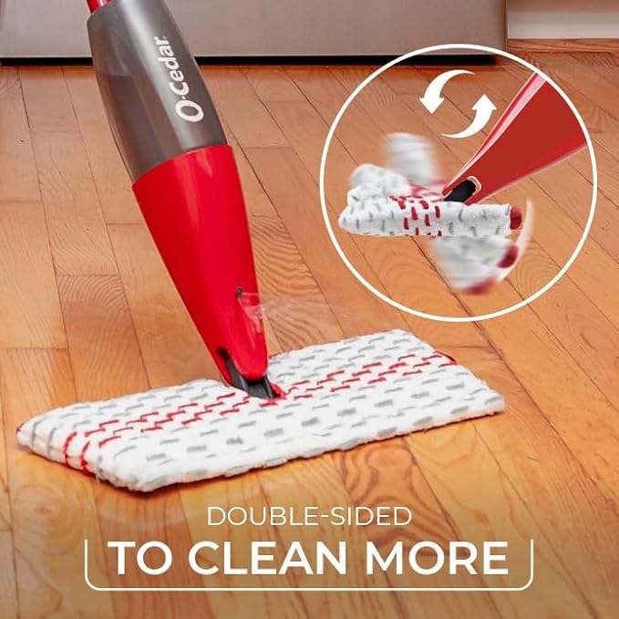 O-Cedar ProMist MAX Spray Mop, PMM with 3 Extra Refills, Red