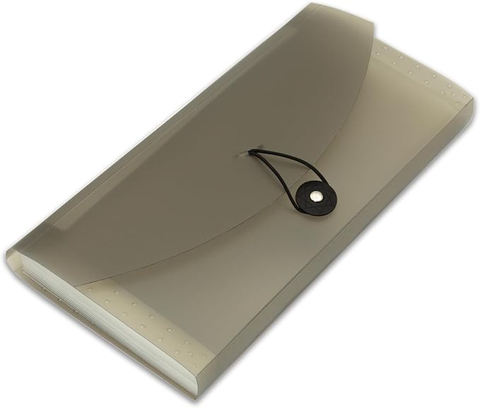 Small Accordion File Organizer - 13 Pocket Expanding Folder for Receipts, Bills, and Envelopes - Money Saving Binder (Black)