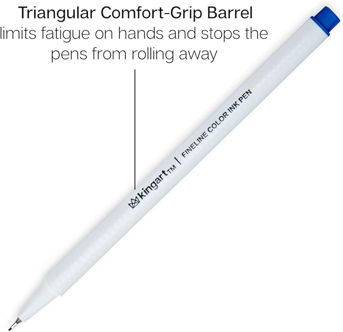 KINGART Studio Fine Line Pens, 24 Colors Set, 0.4mm Ultra Fine Tip for Drawing, Sketching, Journaling, Adult Coloring, & Art Projects, Water-Based Ink, Non-Bleeding.