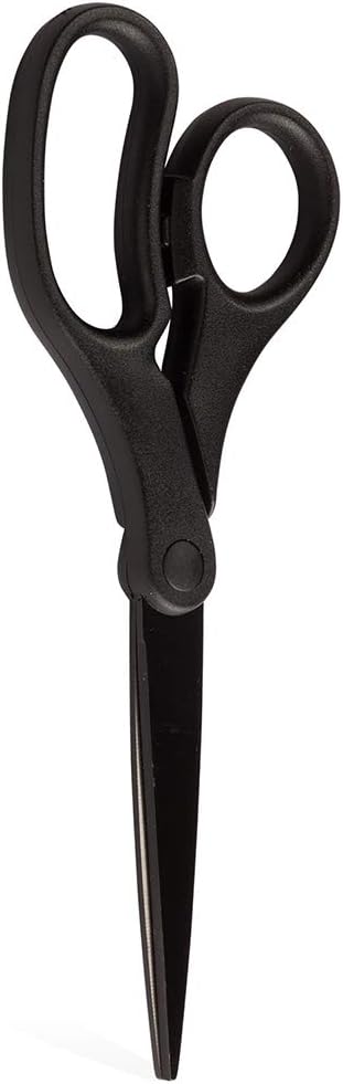 JAM PAPER Multi-Purpose Precision Scissors - 8 Inch - Black - Ergonomic Handle & Stainless Steel Blades - Sold Individually