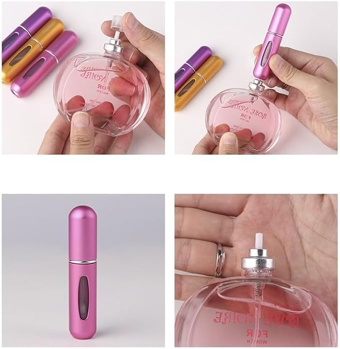 Portable Perfume Storage Bottle Refillable atomizer spray compact travel size up to 70 sprays easy refill fine mist TSA approved leak proof (Blue)