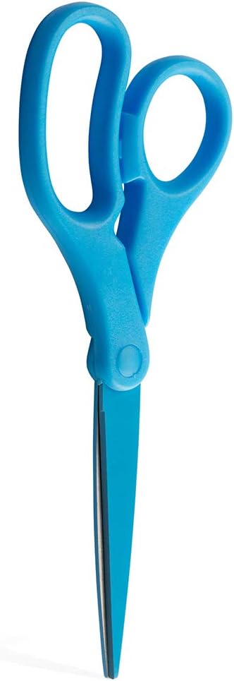JAM PAPER Multi-Purpose Precision Scissors - 8 Inch - Blue - Ergonomic Handle & Stainless Steel Blades - Sold Individually