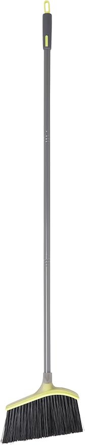 Casabella Wayclean Wide Angle Broom with Densely Packed Bristles, Gray