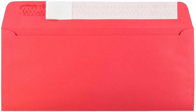 LUXPaper #10 Business Envelopes | Peel & Press | 4 1/8" x 9 1/2" | Ruby Red | 80lb. Text | 50 Qty