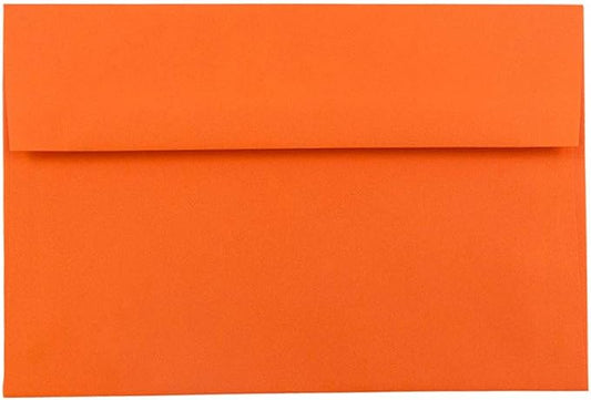 JAM PAPER A7 Colored Invitation Envelopes - 5 1/4 x 7 1/4 - Orange Recycled - 100/Pack
