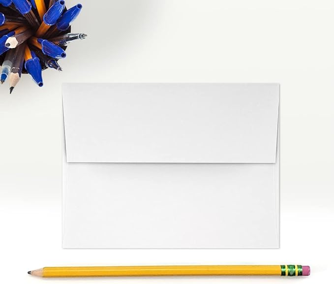 LUXPaper A2 Foil Lined Invitation Envelopes | Peel & Press | 4 3/8" x 5 3/4" | White w/Gold LUX Lining | 70lb. Text | 50 Qty